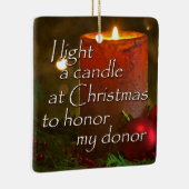 Licht eine Kerze zu Ehren Spender Weihnachtsüberga Keramikornament (Rechts)