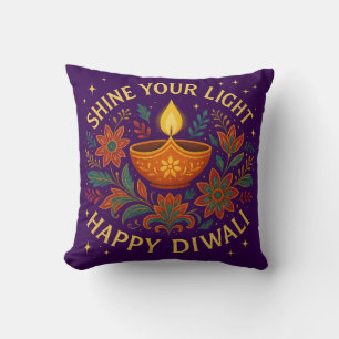 Licht erhellen - Happy Diwali Throw Kissen