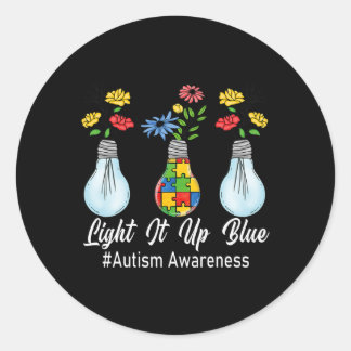 Licht es auf blauer Autismus Bewusstsein Lamp Puzz Runder Aufkleber