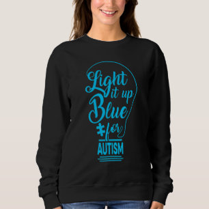Licht es auf blauer Autismus Bewusstsein Puzzle Pi Sweatshirt