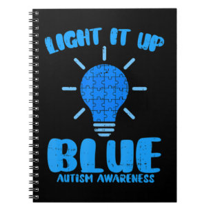 Licht es auf Blauer Funny Puzzle Piece Autisene Aw Notizblock