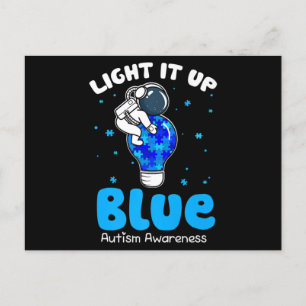 Licht es auf Blauer Funny Puzzle Piece Autisene Aw Postkarte