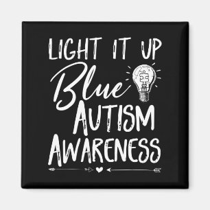 Licht es auf Blue Autismus ich tragen Blau für Aut Magnet