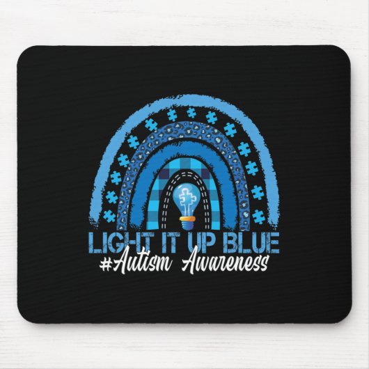 Licht für blaue Regenbogenautismus Bewusstsein Mousepad (Vorne)