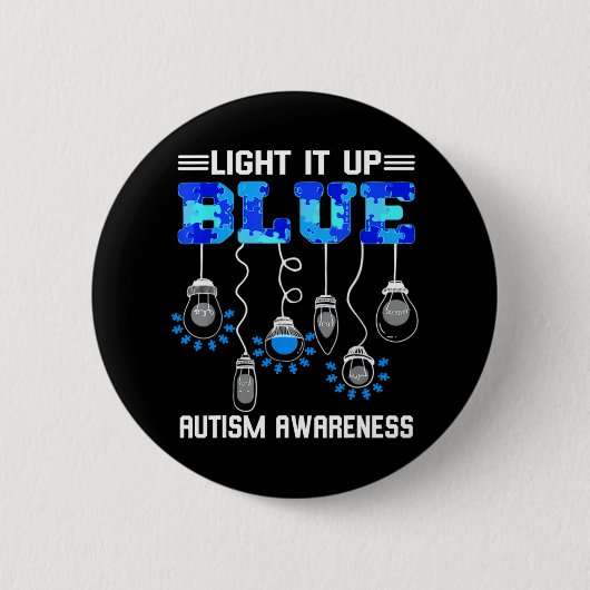 Licht für blaues Autismus-Bewusstsein Button (Vorderseite)