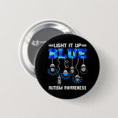 Licht für blaues Autismus-Bewusstsein Button (Vorne & Hinten)