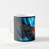 Licht gegen dunkle Wolf-Tasse Kaffeetasse (Vorderseite Links)