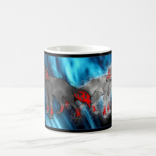 Licht gegen dunkle Wolf-Tasse Kaffeetasse (Mittel)