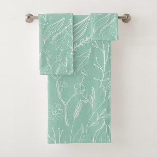 LICHT GRÜNES LEAFENKOLLEKTION TOWEL SET