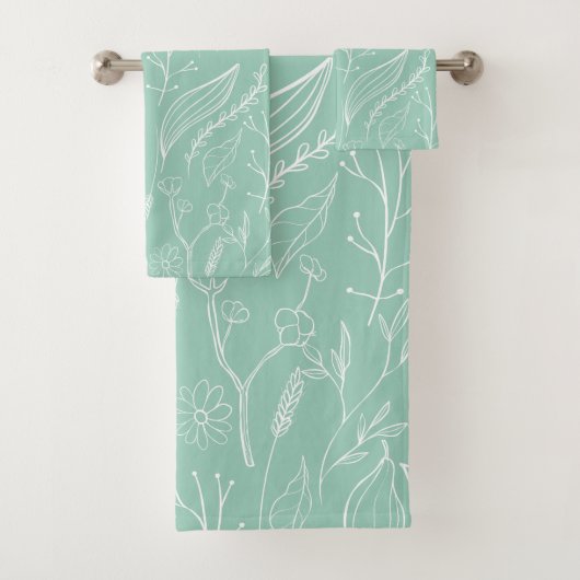 LICHT GRÜNES LEAFENKOLLEKTION TOWEL SET (Insitu)