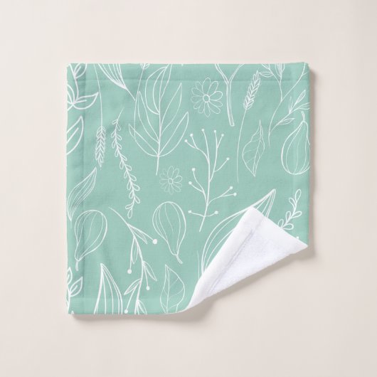 LICHT GRÜNES LEAFENKOLLEKTION TOWEL SET (Waschlappen)