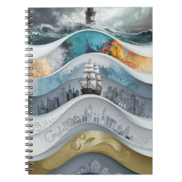 Licht im Leuchtturm des Sturms Notizblock