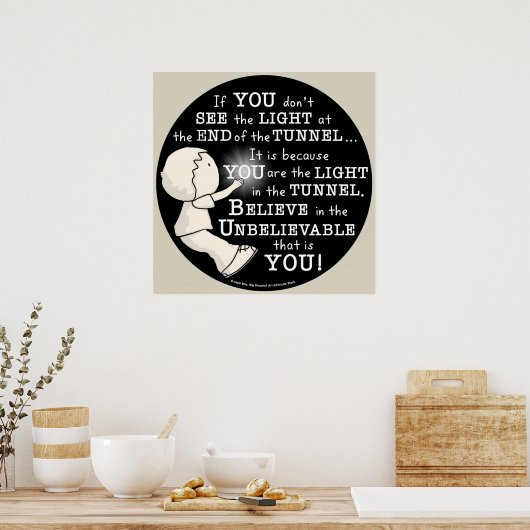 Licht im Tunnel Poster (Küche)