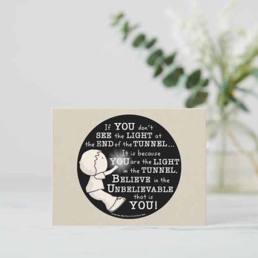 Licht im Tunnel Postkarte (Stehend Vorderseite)