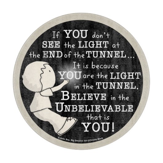 Licht im Tunnel Schneidebrett (Vorderseite)