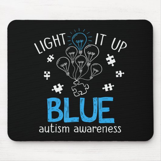 Licht in blaues Autismus Bewusstsein Autistisches Mousepad (Vorne)