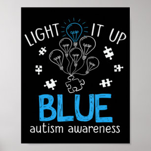 Licht in blaues Autismus Bewusstsein Autistisches  Poster