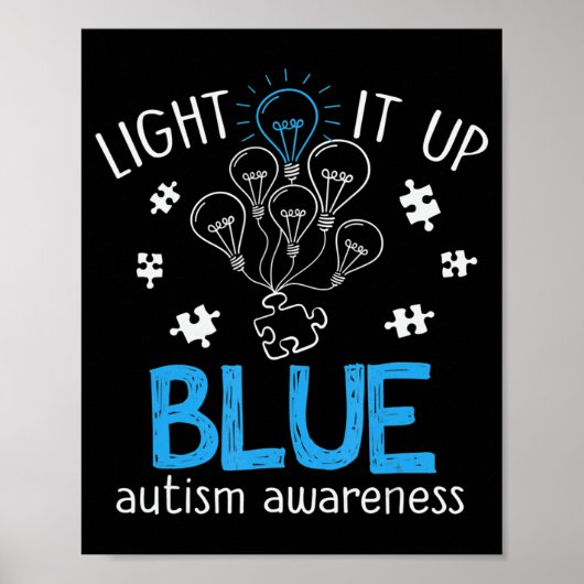 Licht in blaues Autismus Bewusstsein Autistisches  Poster (Vorne)