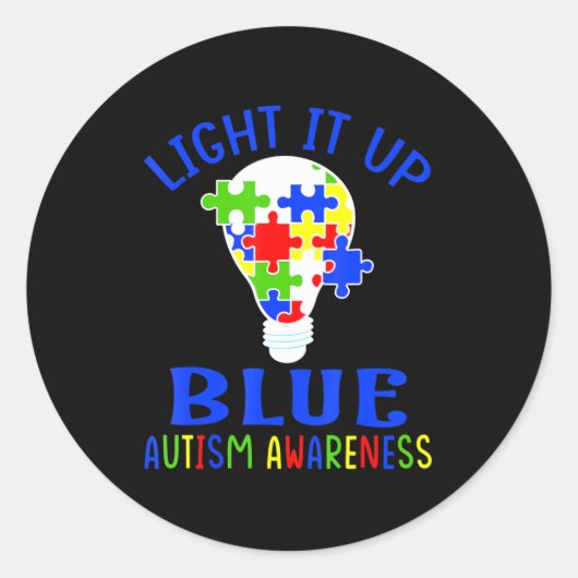 Licht in blaues Autismus Bewusstsein Autistisches Runder Aufkleber (Vorderseite)