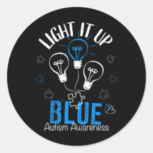Licht in blaues Autismus Bewusstsein Autistisches  Runder Aufkleber