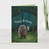 Licht in den dunklen Igel Friend Happy Birthday Karte (Vorderseite)