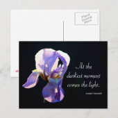 Licht in der Dunkelheit Iris Fotografie und Zitat Postkarte (Vorne/Hinten)