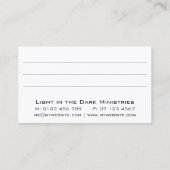 Licht in der Dunkelheit Visitenkarte (Rückseite)