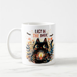 Licht in Dunkelheit - Kerze Katze Kaffeetasse