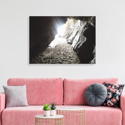 Licht in Maghera Caves Irland Leinwanddruck (Insitu (Wohnzimmer))
