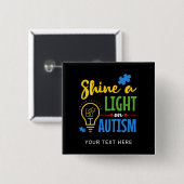 Licht ins Dunkel der Autismus-Sonderteamname Button (Vorne & Hinten)