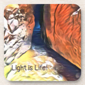 Licht ist Leben - Beach Höhle bis zum Meer Getränkeuntersetzer (Vorderseite)