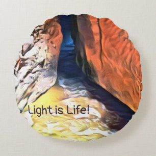 Licht ist Leben- Küste Stony Crevasse Rundes Kissen