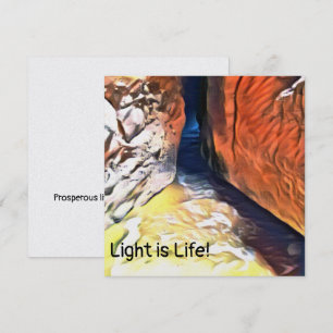 Licht ist Leben - Strandhöhle Meer flache Karte