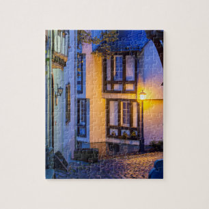 Licht Laterne auf Kopfsteinpflaster-Straße Puzzle