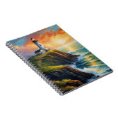 Licht, Leuchtturm und Sonnenuntergang Notizblock (Rechte Seite)