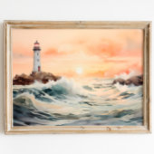 Licht: Leuchtturm Wasserfarben Kunst Poster