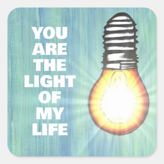 Licht meines Lebens Quadratischer Aufkleber (Vorderseite)