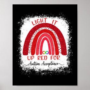Licht rot für Akzeptanz bei Autismus Poster