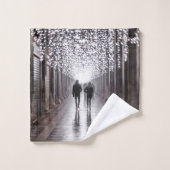 Licht, Schatten und Symmetrie - Sepia Badhandtuch Set (Waschlappen)