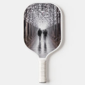 Licht, Schatten und Symmetrie - Sepia Pickleball Schläger (Vorderseite)