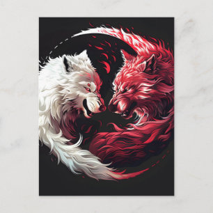 Licht Schatten Wolf Geist Tier Fantasy Ankündigungspostkarte