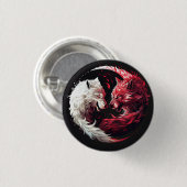 Licht Schatten Wolf Geist Tier Fantasy Button (Vorne & Hinten)