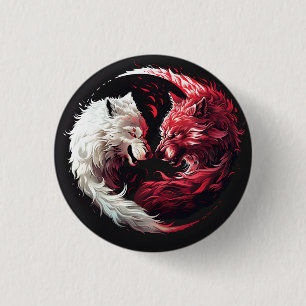 Licht Schatten Wolf Geist Tier Fantasy Button