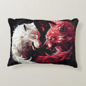 Licht Schatten Wolf Geist Tier Fantasy Dekokissen (Rückseite)