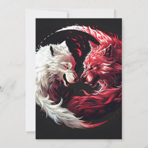 Licht Schatten Wolf Geist Tier Fantasy Feiertagskarte
