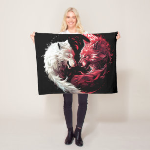 Licht Schatten Wolf Geist Tier Fantasy Fleecedecke