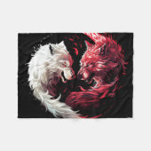 Licht Schatten Wolf Geist Tier Fantasy Fleecedecke (Vorderseite (Horizontal))