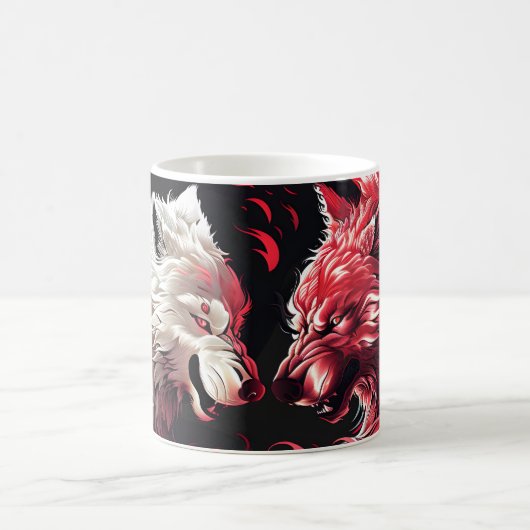 Licht Schatten Wolf Geist Tier Fantasy Kaffeetasse (Mittel)