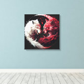 Licht Schatten Wolf Geist Tier Fantasy Leinwanddruck (Insitu (Holzboden))
