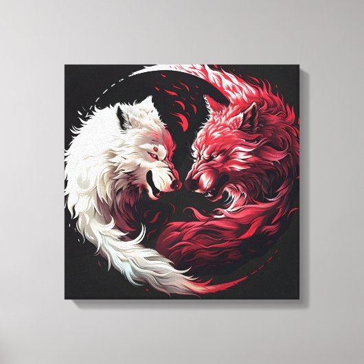 Licht Schatten Wolf Geist Tier Fantasy Leinwanddruck (Vorderseite)